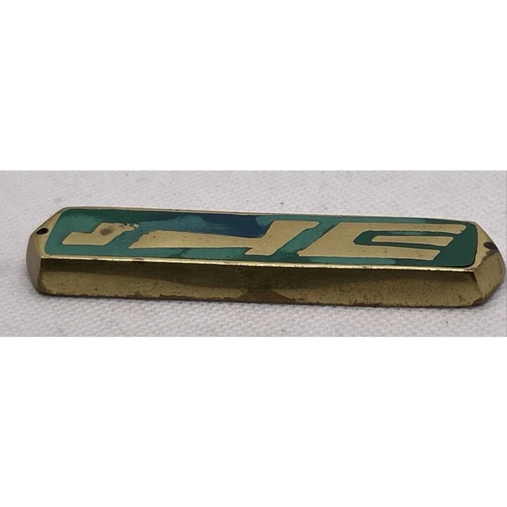 Brass Green Epoxy Mezuzah Hen Holon Israel No Scroll 3” House warming Gift - Picture 3 of 5